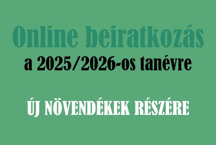 Online beiratkozs a 2025/2026-os tanvre j nvendkek rszre