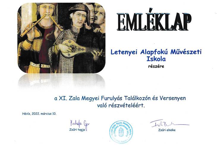 XI. Zala Megyei Furulyás Találkozón és Versenyen vettek részt a Letenyei AMI diákjai
